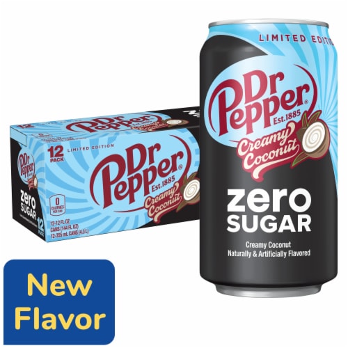 Dr Pepper Creamy Coconut Zero Sugar Soda - Fresh Flavor
